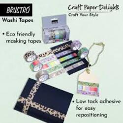 BRUSTRO Craft Paper Delights Washi Tapes 15mm x 5m - Pack of 5